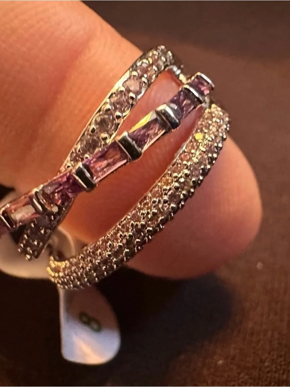 Bomb Party Purple Ring Bundle | 3 Rings | NWT | Rhodium Plated | Size 8